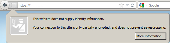 site is only partially encrypted